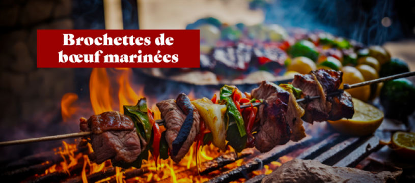 Brochettes de bœuf marinées